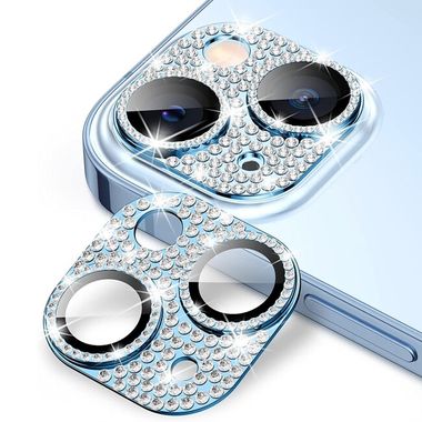 Ochranné sklo ENKAY Blink na zadnú kameru pre iPhone 15 - Sierra modrá