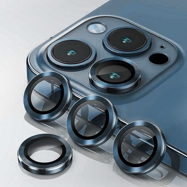 Ochranné sklo ENKAY na zadnú kameru pre iPhone 15 Pro - Tmavo modrá