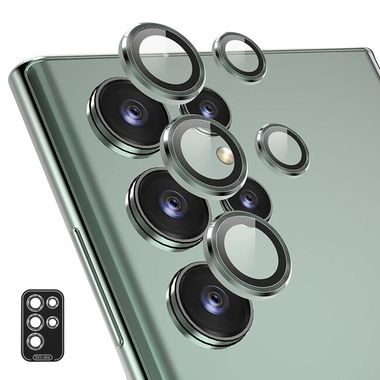 Ochranné sklo na kameru ENKAY Aluminium pre telefón Samsung Galaxy S23 Ultra 5G - Zelená