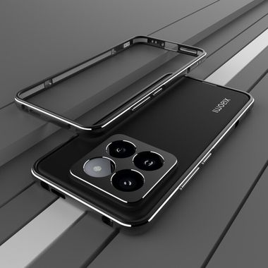 Ochranný kryt metal Aurora na Xiaomi 14 Pro - Čierno strieborná
