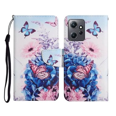 Peňaženkové 3D kožene puzdro Colored na Xiaomi Redmi Note 12 4G - Purple Butterfly