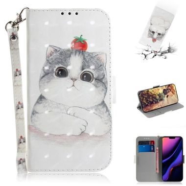Peňaženkové 3D kožené puzdro na iPhone 11 Pro Max - Cute Cat