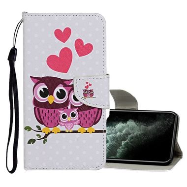 Peňaženkové 3D kožené puzdro na iPhone 11 Pro Max - Owl family