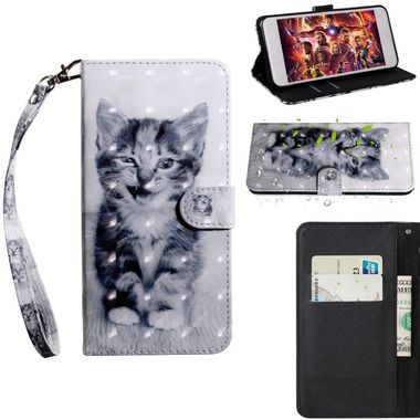 Peňaženkové 3D kožené puzdro na Sony Xperia L3 - Smiling Cat