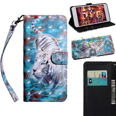 Peňaženkové 3D kožené puzdro na Sony Xperia L3 - White tiger