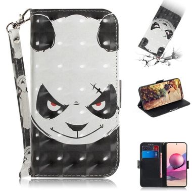 Peňaženkové 3D kožene puzdro na Xiaomi Redmi Note 10/10S - Angry Bear