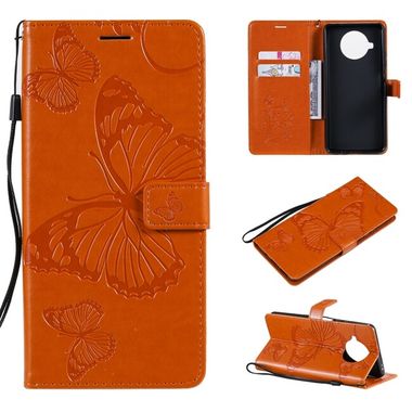 Peňaženkové 3D puzdro BUTTERFLIES na Xiaomi Mi 10T Lite 5G - Oranžová
