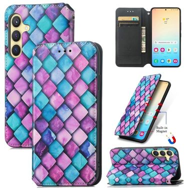 Peňaženkové 3D puzdro CaseNeo na Samsung Galaxy S24 Plus 5G - Purple Scales