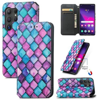 Peňaženkové 3D puzdro CaseNeo na Samsung Galaxy S24 Ultra 5G - Purple Scales