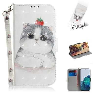 Peňaženkové 3D puzdro na Samsung Galaxy S21 5G - Cute Cat