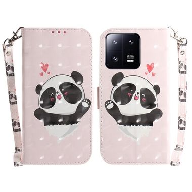 Peňaženkové 3D puzdro na Xiaomi 13 Pro – Heart Panda