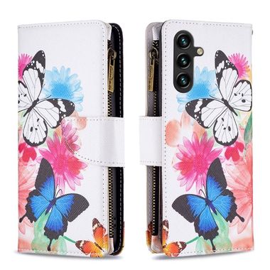 Peňaženkové 3D puzdro COLORED na Samsung Galaxy A14 4G/5G - Dva motýle