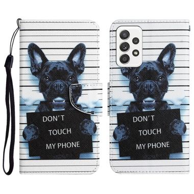 Peňaženkové 3D puzdro COLORED na Samsung Galaxy A23 5G - Čierny pes