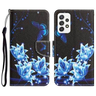 Peňaženkové 3D puzdro COLORED na Samsung Galaxy A23 5G - Modrí motýli