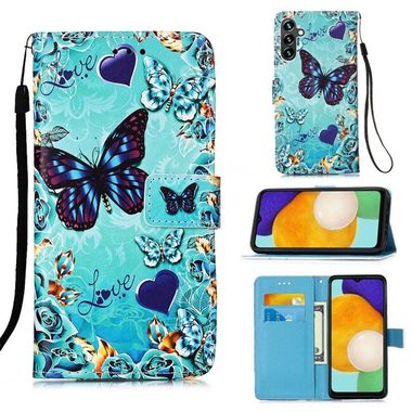 Peňaženkové 3D puzdro COLORED na Samsung Galaxy A34 5G - Starostlivý motýľ