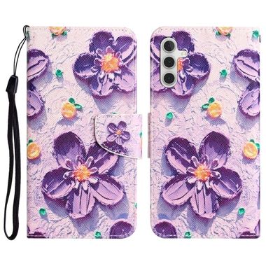 Peňaženkové 3D puzdro COLORED na Samsung Galaxy A54 5G – Fialový kvet