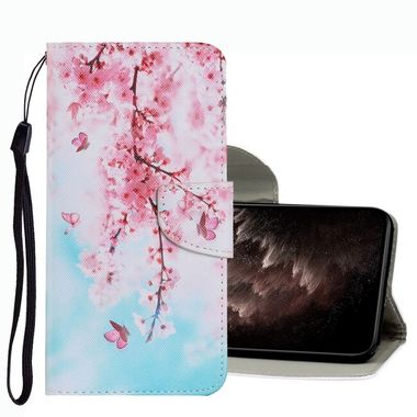 Peňaženkové 3D puzdro COLOURED na Xiaomi Mi 11T / 11T Pro – Čerešňové kvety