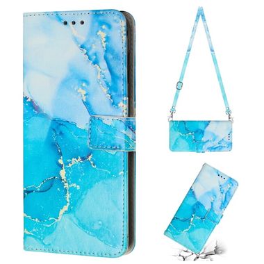 Peňaženkové 3D puzdro CROSSBODY na Samsung Galaxy A23 5G - Modro-zelená