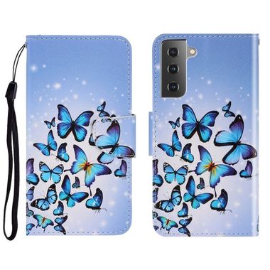 Peňaženkové 3D puzdro DRAWING na Samsung Galaxy S22 5G - Multiple Butterflies