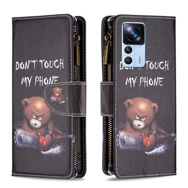 Peňaženkové 3D puzdro DRAWING na Xiaomi 12T / 12 Pro – Medveď