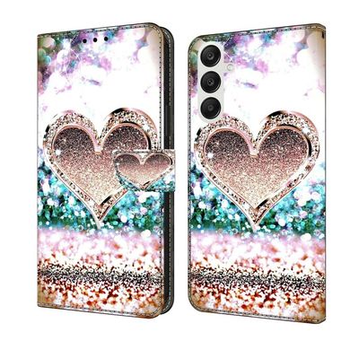 Peňaženkové 3D puzdro na Galaxy A35 5G - Ružové Srdce