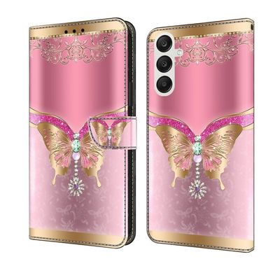 Peňaženkové 3D puzdro na Galaxy A55 5G - Ružový Motýľ