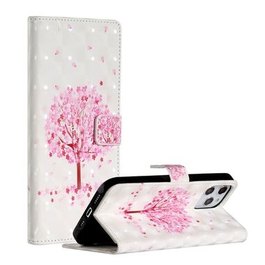 Peňaženkové 3D puzdro na iPhone 12 Pro Max - Pink Tree