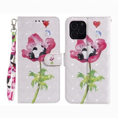 Peňaženkové 3D puzdro na iPhone 12/12 Pro - Flower Panda