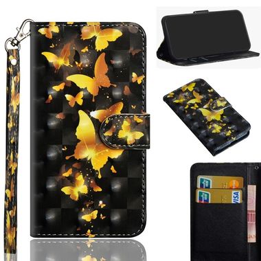 Peňaženkové 3D puzdro na iPhone 12/12 Pro - Golden Butterfly