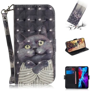 Peňaženkové 3D puzdro na iPhone 12/12 Pro - Hug Cat