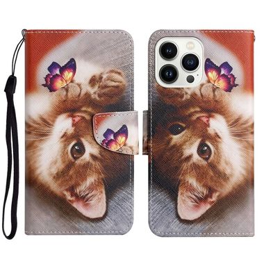Peňaženkové 3D puzdro na iPhone 15 Pro - Butterfly Cat