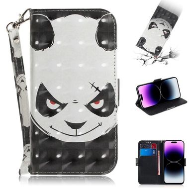 Peňaženkové 3D puzdro na iPhone 15 Pro Max - Angry Bear