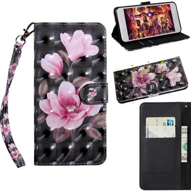 Peňaženkové 3D puzdro na LG K41S - Pink Flower