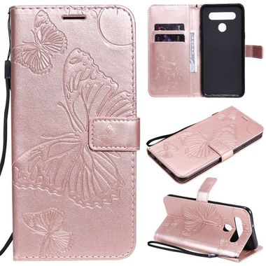 Peňaženkové 3D puzdro na LG K41S/K51S - Ružovozlatá