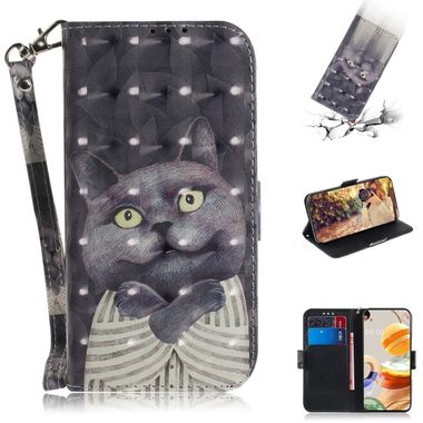 Peňaženkové 3D puzdro na LG K61 - Hug Cat