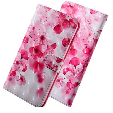 Peňaženkové 3D puzdro na LG Q60 - Red Flower