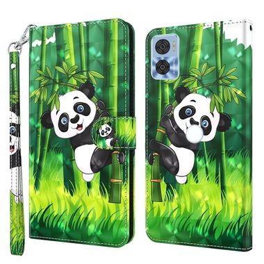 Peňaženkové 3D puzdro na Moto E22 - Panda a Bambus