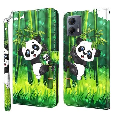 Peňaženkové 3D puzdro na Motorola Moto G13 / G23 / G53 5G - Panda Climbing Bamboo