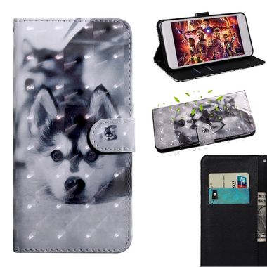 Peňaženkové 3D puzdro na Motorola Moto G8 Play - Husky
