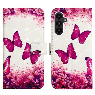 Peňaženkové 3D puzdro na Samsung Galaxy A05s - Ružový Motýľ