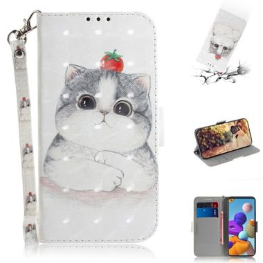 Peňaženkové 3D puzdro na Samsung Galaxy A21s - Cute Cat