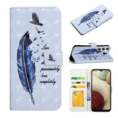 Peňaženkové 3D puzdro na Samsung Galaxy A25 5G - Blue Feather