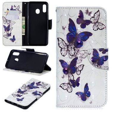 Peňaženkové 3D puzdro na Samsung Galaxy A30 - Butterflies