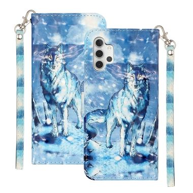 Peňaženkové 3D puzdro na Samsung Galaxy A32 5G - Snow Mountain Wolf