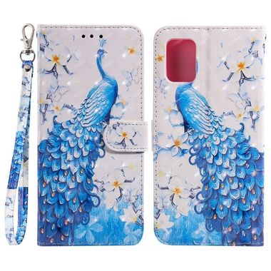 Peňaženkové 3D puzdro na Samsung Galaxy A71 5G - Blue Peacock