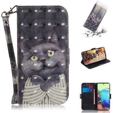 Peňaženkové 3D puzdro na Samsung Galaxy A71 5G - Embrace Cat