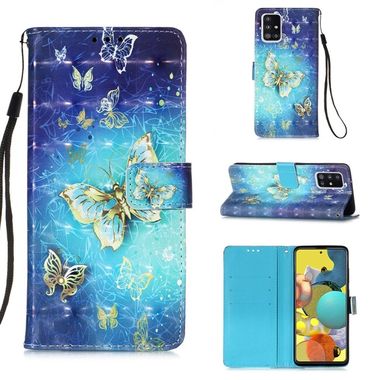 Peňaženkové 3D puzdro na Samsung Galaxy A71 5G - Gold Butterfly