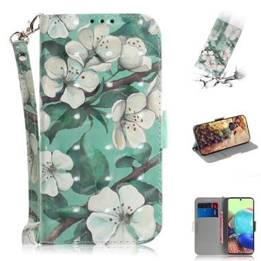 Peňaženkové 3D puzdro na Samsung Galaxy A71 5G - Watercolor Flowers