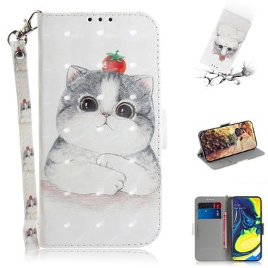 Peňaženkové 3D puzdro na Samsung Galaxy A80 - Cute Cat