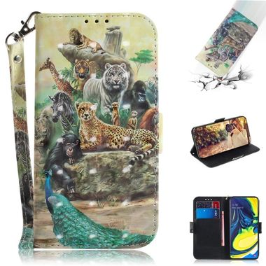 Peňaženkové 3D puzdro na Samsung Galaxy A80 - Zoo